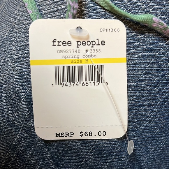 NWT Free People Intimately Caught Up Green Purple Floral Print Skip Dress - Picture 5 of 5